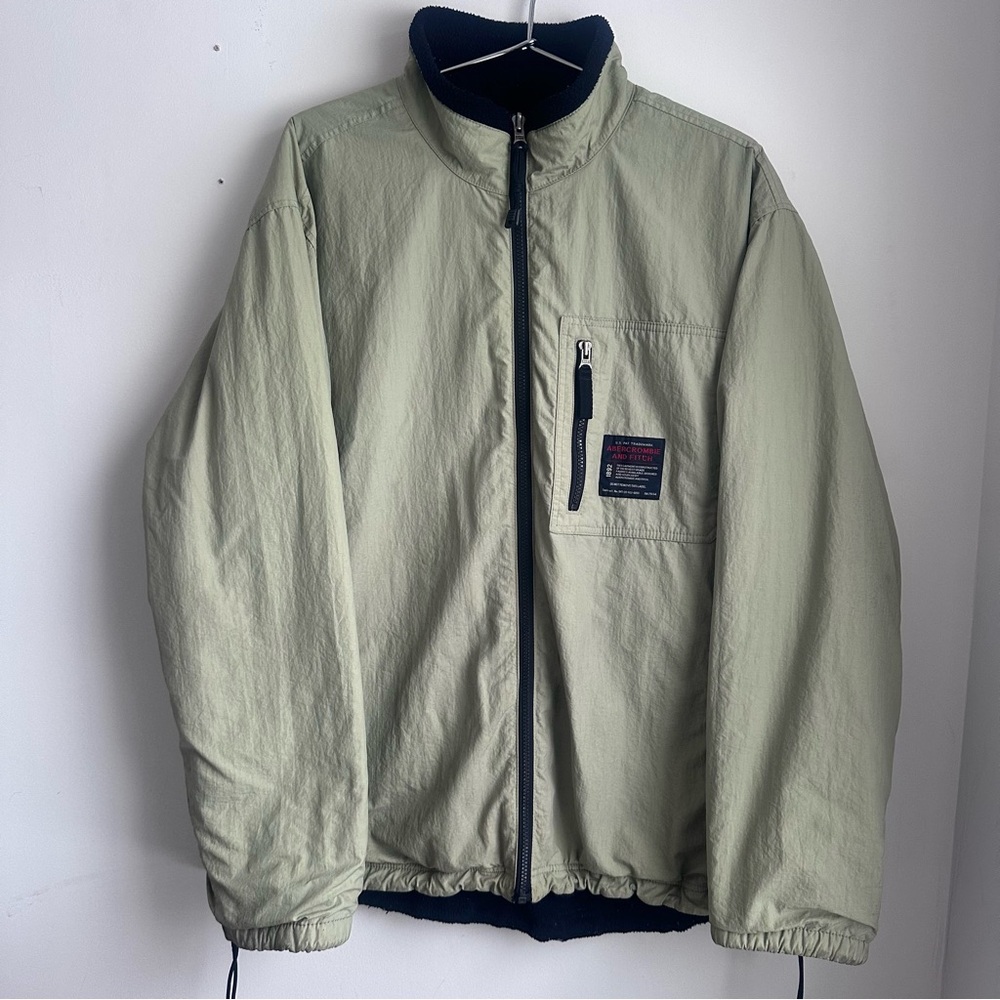 Vintage Abercrombie & Fitch Reversible Fleece Lined Nylon Windbreaker Jacket XXL
